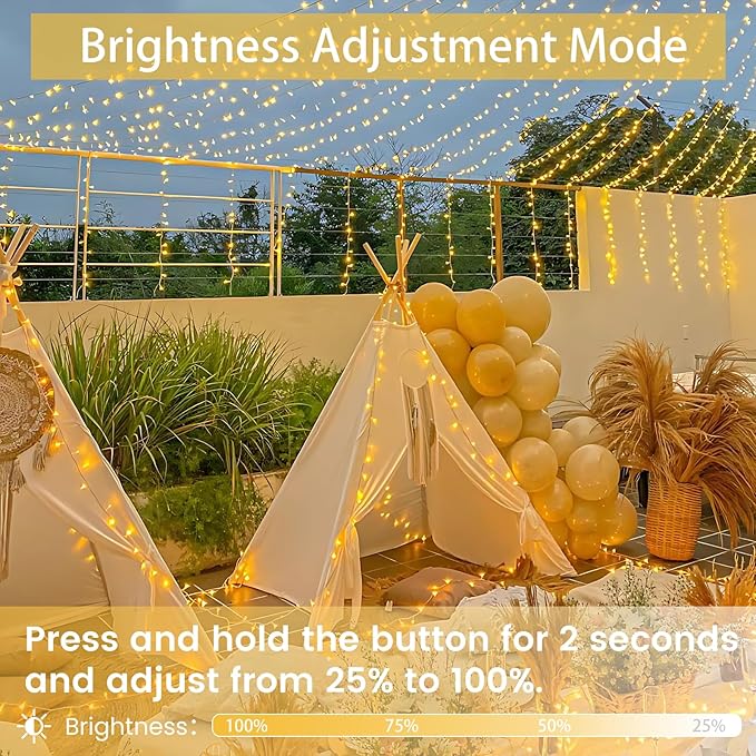 Connectable 200 LED String Lights Indoor Outdoor, 66FT Warm White Christmas Lights Waterproof, 13 Modes with Timer, Twinkle Fairy Lights Plug in Clear Wire for Christmas Tree, Bedroom, Classroom Decor