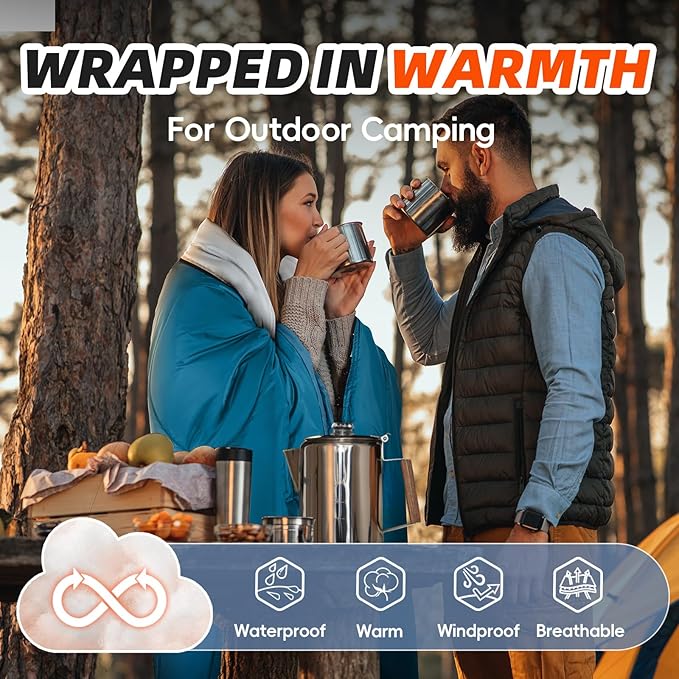 MEREZA Sleeping Bags XL for Adults Cold Weather Mens Large Wide Sleeping Bag for Big and Tall Girls Boys with Compression Sack for Camping Backpacking Warm & Cool Weather