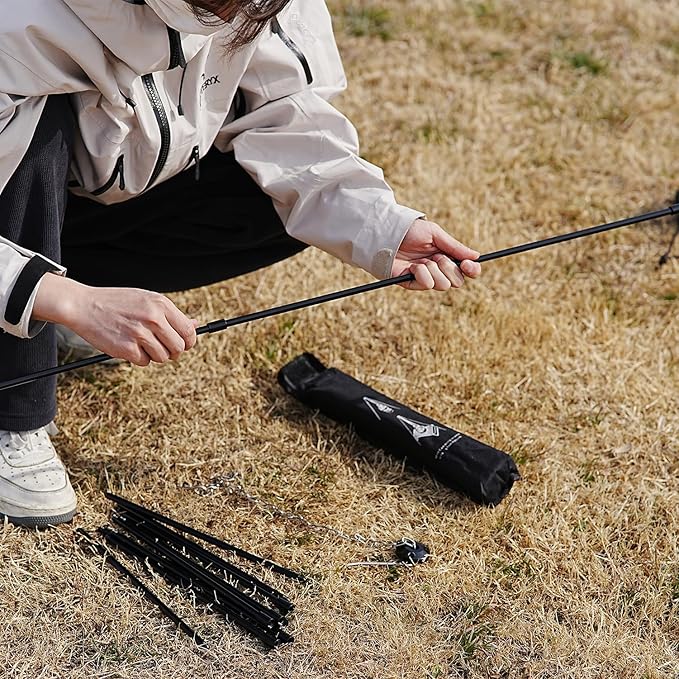 41' Aluminum Campfire Tripod,Portable Outdoor FIRE Tripod with 4-Section Adjustable higth,Adjustable Chain,Lightweight for Camping