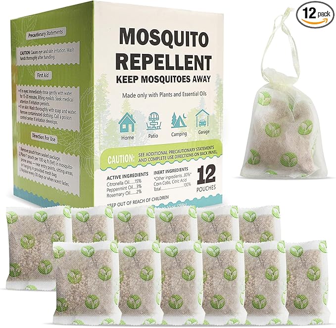 Mosquito Repellent Outdoor Patio - Mosquito Repellent Outdoor Powerful Indoor & Outdoor Protection - Mosquito Deterrent for Yard Camping 12 Pack, Green