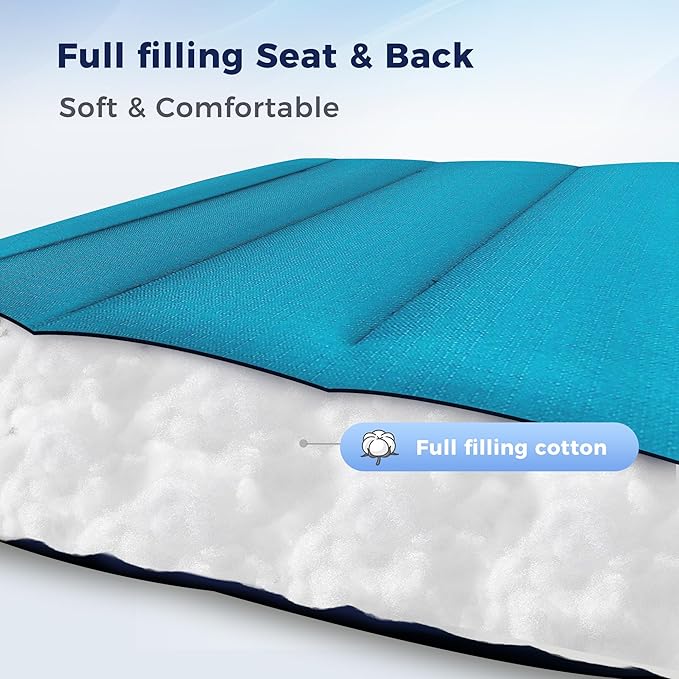 MAISON ARTS Oversized XXL Padded Zero Gravity Chair, Lawn Outdoor Lounge Chairs Set of 2, Foldable Recliners 28" Wide Seat Anti-Gravity for Patio Camping Poolside Yard, Support 400lbs, Aqua