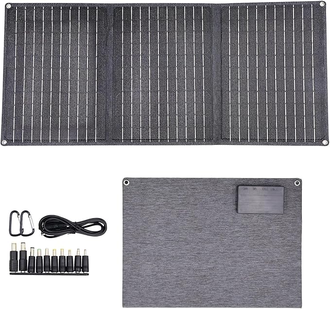30W Portable Solar Panel for Camping, Foldable 23% High-Efficiency Charger with USB-C/USB-A/DC Outputs Waterproof Design for RV, Backpacking & Off-Gri