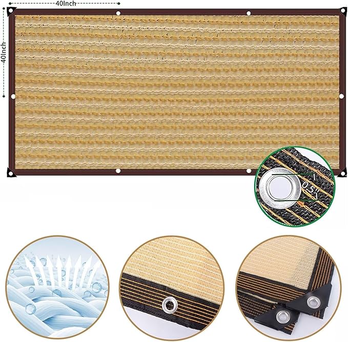 Sun Shade Cloth - Garden Shade Mesh Netting Cover with Grommets for Outdoor Pergola Patio Deck Plants Greenhouse Chicken Coop Swimming Poolï¼?x10FT