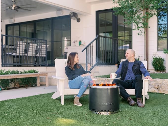 Solo Stove Bonfire with Stand | 19.5" Smokeless Fire Pit, Removable Ash Pan | Portable Stainless Steel Wood Burning Outdoor Fireplace, Ideal for 4–6 People, 21.75 lbs, Gunmetal