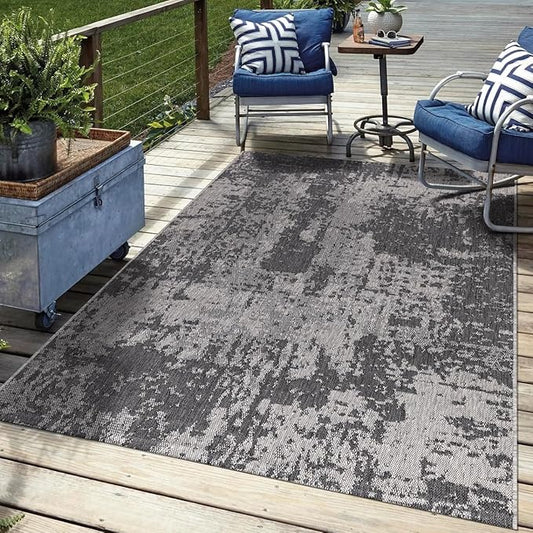 Keen Home Design Terrace Outdoor Area Rug - 8x10 Washable Indoor/Outdoor Rug for Patio, Kitchen, Balcony, Beach, Garden, Deck and Porch, Size: 7'7"x10'