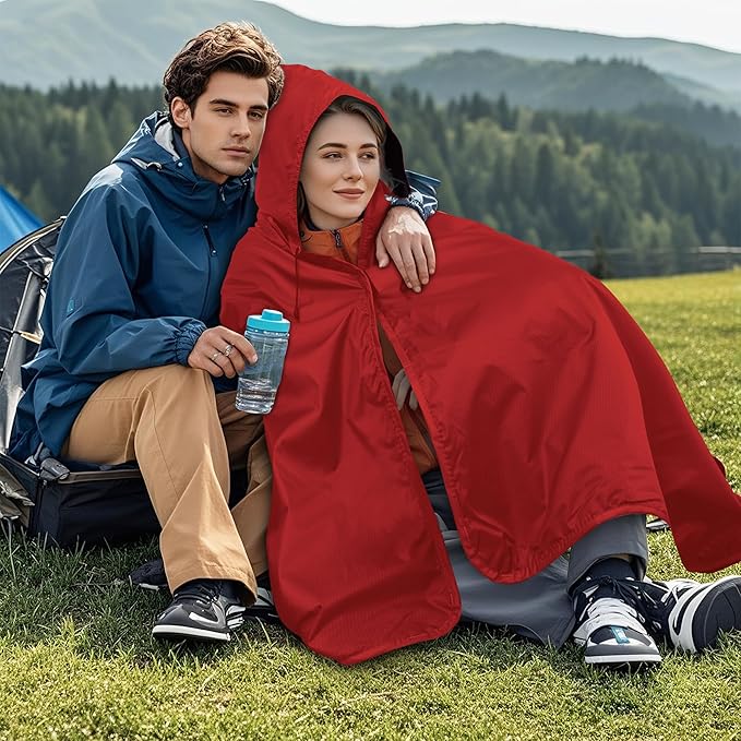 Fleece Waterproof Outdoor Blanket, Windproof Stadium Blanket for Camping, Picnics, and Sports Stay Dry and Comfortable 80"x58"
