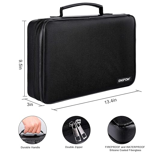 ENGPOW Battery Organizer, Fireproof Battery Organizer Storage Case with Tester (BT168),Water-Resistant Explosionproof Battery Holder Box with Cover and Zipper, Holds 220+ AA AAA C D 9V Batteries