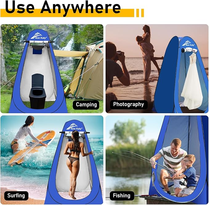 Pop up Privacy Shower Tents for Camping,Portable Dressing Changing Tent,Foldable Outdoor Shower Room,Instant Camp Toilet Tent,Sunshade Rain Shelter for Camping,Hiking,Beach,Dressing,Rv Accessories