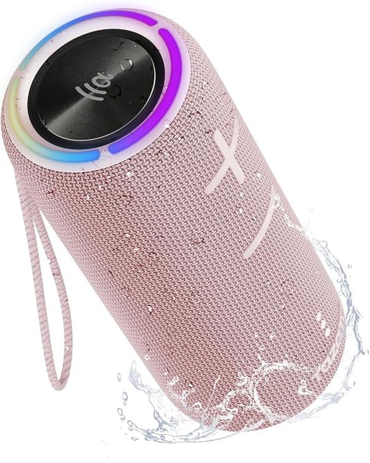 Bluetooth Speaker,30W Portable Wireless Speaker with TWS,IPX7 Waterproof, 8H Playtime, LED Lights,for Pool/Beach/Shower, Blue Gifts, Electronic Gifts