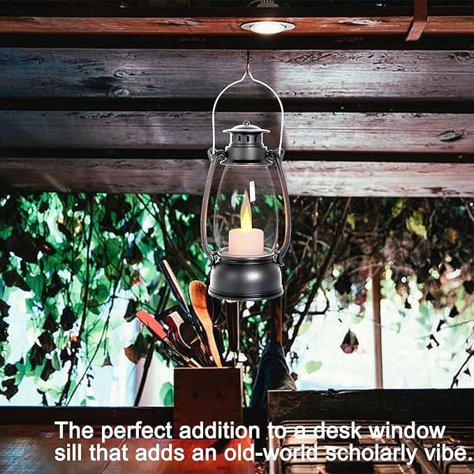 Vintage Lantern Decor, 4-Pack Candle Lantern with Remote, Small Lantern Indoor Outdoor Hanging Lanterns for Wedding Centerpiece,Halloween,Christmas,Camping Decorations, Western Party Decor