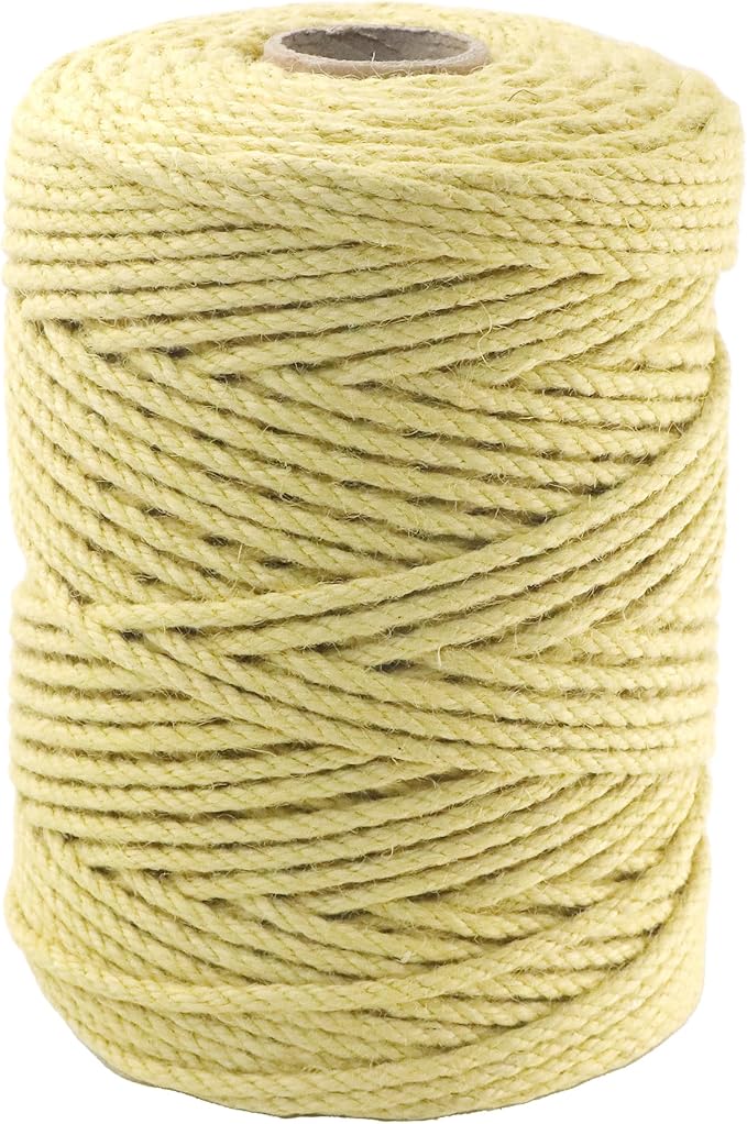 4mm x 500 Feet Yellow Jute Rope, Twine for Gardening Tomato Climbing Plant Tie Floristry Crafts Gift Wrapping Packing Decor