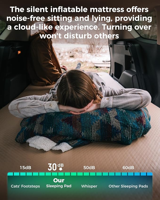 KingCamp Flexi Rest 5.0 Sleeping Pad for Camping, Inflatable Sleeping Mat, Portable Camping Mattress for Tent, Cot & RV Travel, PVC Free, Double