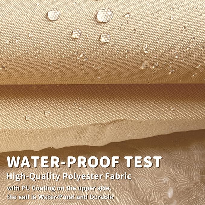 LOVE STORY Waterproof 12'x12'x12' Triangle Sand Sun Shade Sail Cannoy UV Resistant for Outdoor Patio Garden Backyard (We Make Custom Size)