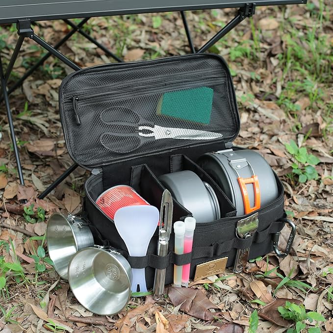 Tactical Camping Storage Bag 9L Tactical Utility Tote Bag Camping Cookware Organizer Trunk Organizer