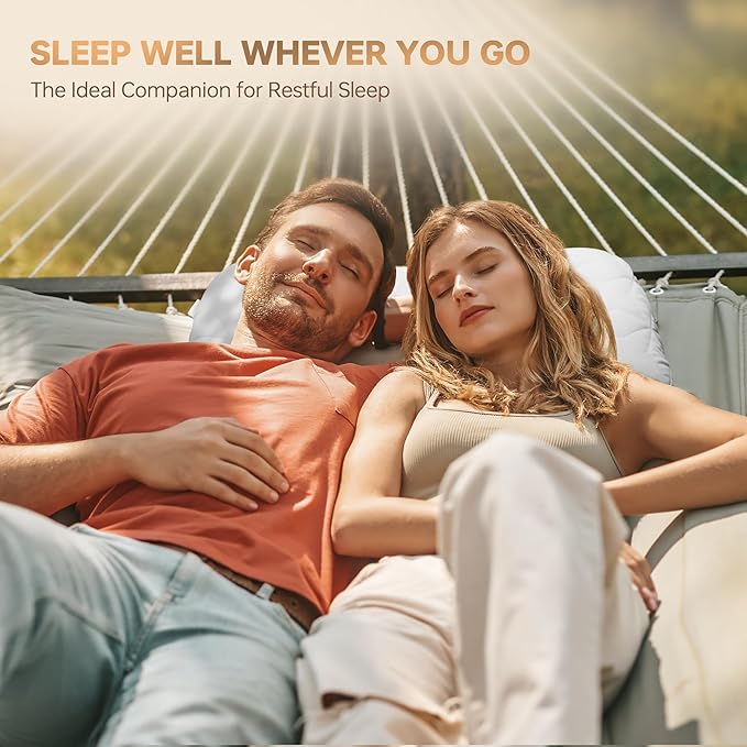 Inflatable Camping Travel Pillow, Lightweight Backpacking & Hiking Pillow with Removable Cover, Washable for Neck Lumbar Support