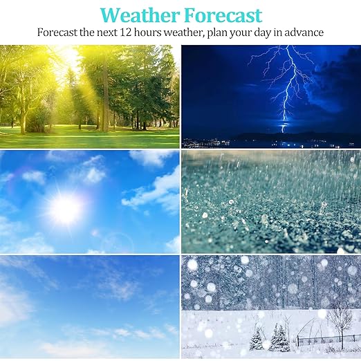 Home Weather Stations Wireless Indoor Outdoor Thermometer, Portable Digital Weather Clock Atomic, Bluetooth Color Forecast Station, Inside Outside Weather Monitor with Alarm(2 Sensors)