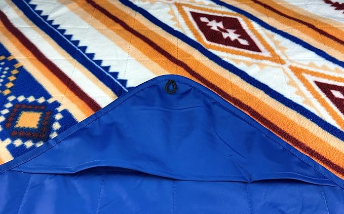 DOWN UNDER OUTDOORS Large Waterproof Windproof Extra Thick 350 GSM Quilted Fleece, or Sherpa Stadium Blanket