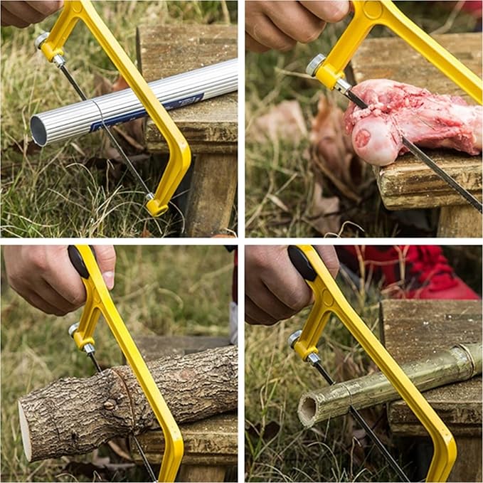 6inch Mini Hacksaw Frame - 150mm Extra Fine Cut Junior Hack Saw with Bi-Metal Blade for Metal and Wood