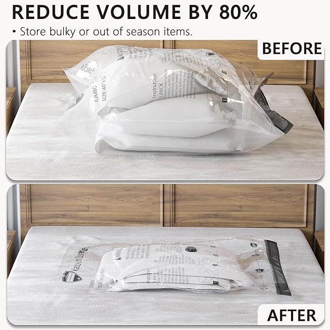 SUOCO 20 Combo Vacuum Storage Bags with Electric Pump, (4 Jumbo/4 Large/6 Medium/6 Small) Travel Clothes Space Saver Bags, Vacuum Seal Bags for Luggage Clothing Pillows Comforters Blankets