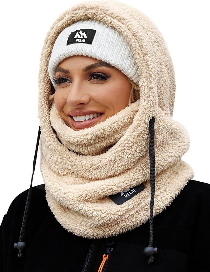 Balaclava Fleece Ski Mask for Men Women Winter Face Masks Windproof Hooded Scarf Cold Weather Hat Neck Warmer