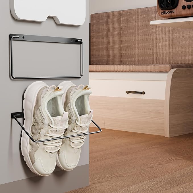 Foldable RV Shoe Rack - Wall Mounted Shoe Storage, Car Shoe Holder Space Saver, Hanging Shoe Organizer for Various Shoes in Camping RV Travel, 2 Pack.