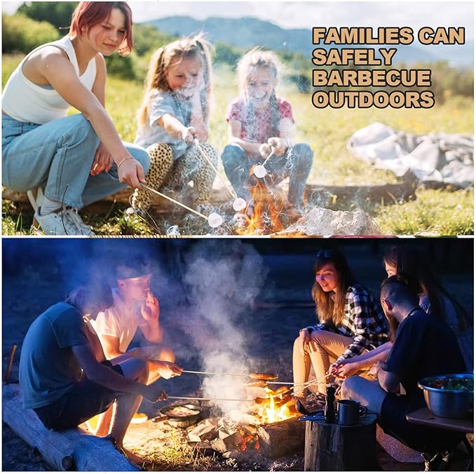 Suclain 400 Pcs Marshmallow Roasting Sticks 36" Long 5mm Thick, Smores Sticks Bamboo Skewers BBQ Kabob Grilling Barbecue Roasting Camping for Outdoor Fire Pits Campfires