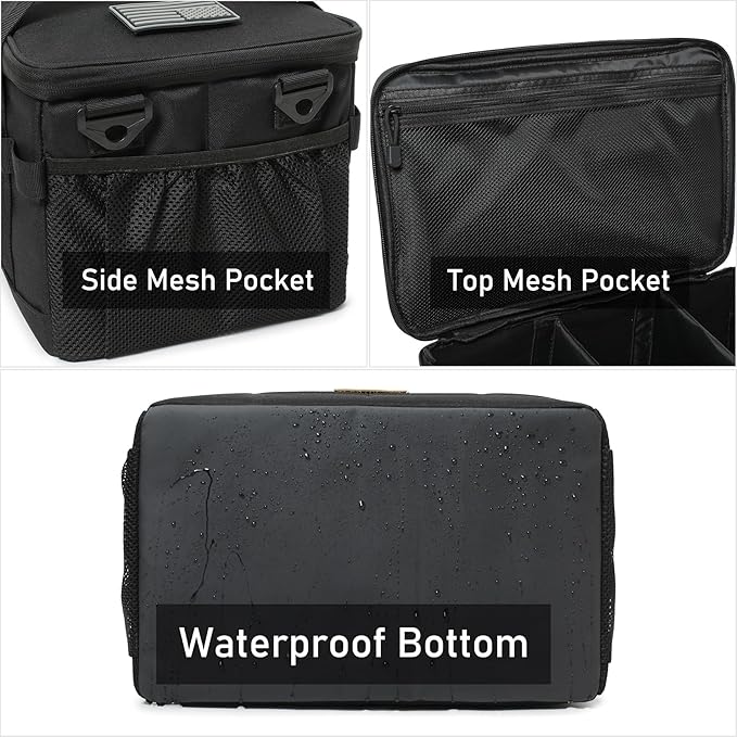 Tactical Camping Storage Bag 18L Tactical Utility Tote Bag Camping Cookware Organizer Trunk Organizer (Black)