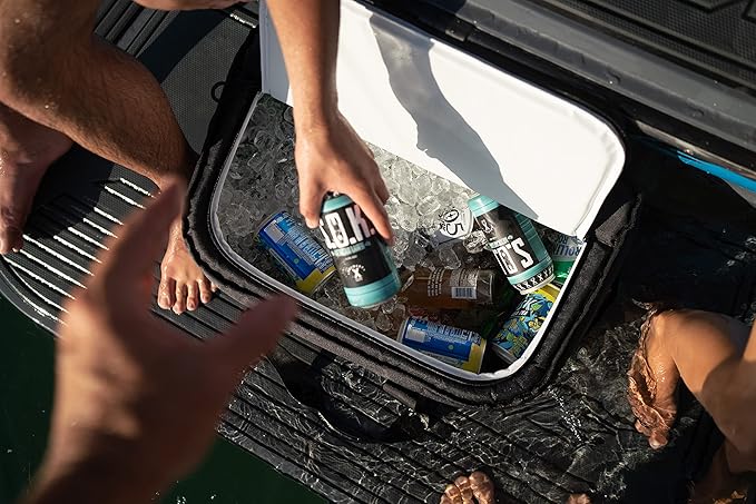 AO Coolers Stow N' Go Cooler, Low-Profile, Leakproof with High-Density Insulation, Holds Ice for 24 Hours, Carbon Black, 38 Pack