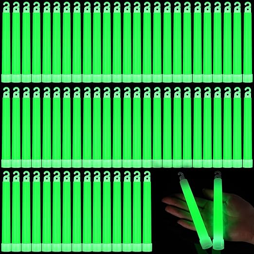 Sotiff 144 Pcs Bright 6 Inch Large Glow Sticks Bulk Emergency Glow in The Dark Sticks with 12 Hour Duration for Camping Hiking Outdoor Parties Activities Survival Storms Blackouts (Green)