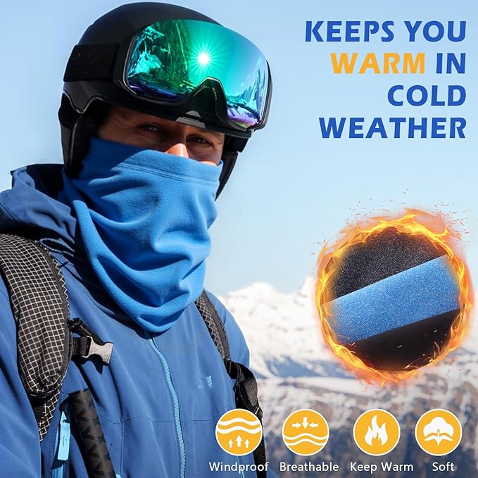 HONGTEYA Winter Neck Gaiter Warmer for Men&Women,Windproof Face Mask Face Cover for Cold Weather Skiing Outdoor Sports