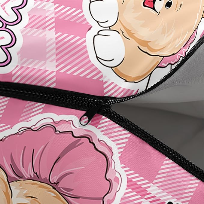 AILONEN Pink Lovely Rabbit Sleeping Bag for Girls Kids Adults,Warm and Cool Weather,Lightweight,Waterproof Backpacking,Cartoon Flowers Printed Bunny Sleeping Bag for Camping