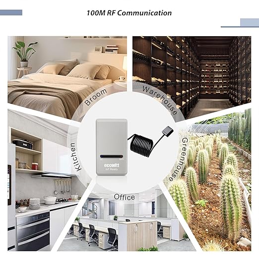 ECOWITT Wi-Fi Gateway Weather Station, with Built-in Temperature, Humidity, and Barometric Sensors, IOT Ready, Supports Ecowitt Sensors Developed, USB Power, 915 MHz