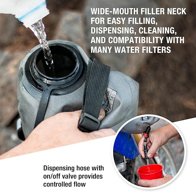 Giant Loop Cactus Canteen Water Reservoir, Foldable and Collapsible Utility Bladder for Drinking Water 1,2,3,5-Gallon (1-Gallon)