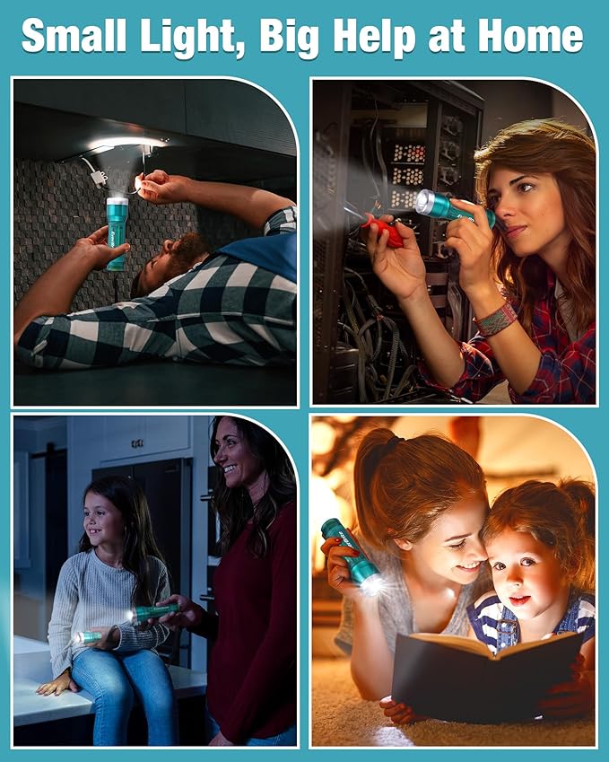 EverBrite Mini Flashlight, LED Flash Light with 3 Modes, 3 AAA Batteries Included, Water-Resistant Small Flashlight for Emergencies and Camping, Blue, 1 Pack