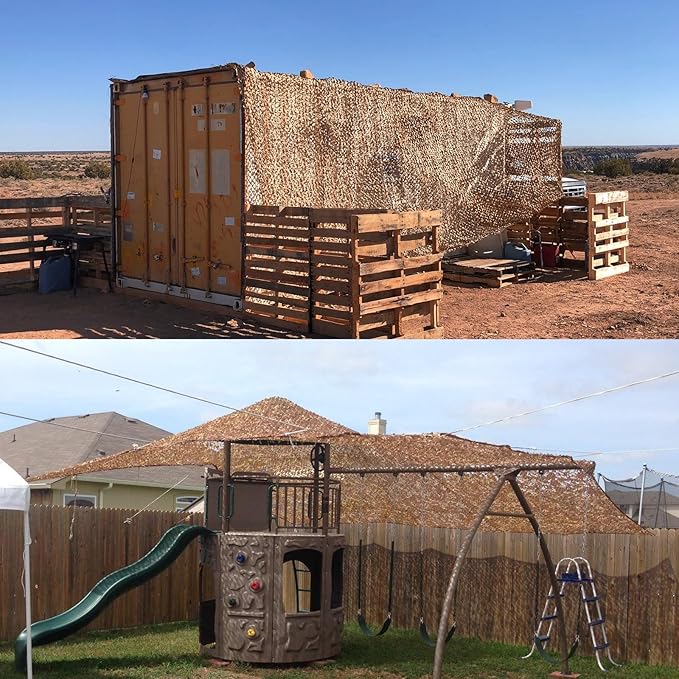 Camo Netting Camouflage Netting 20x20 10x20 10x10 Bulk Roll Burlap Camo Tarp Sunshade Net for Hunting Blind Dinosaur Birthday Jungle MilitaryTheme Party Decoration Camping Shooting