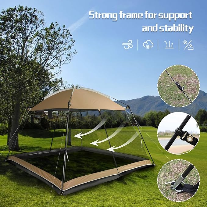 Screen House Camping Canopy Tent Sun Shade Gazebo Shelter Perfect for Outdoor Activities