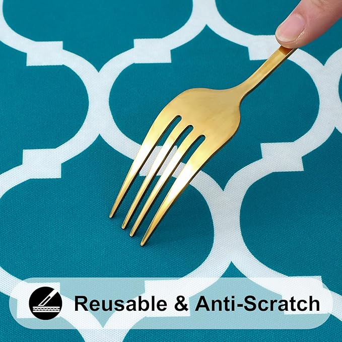 Smiry Rectangle Picnic Table Cover, Waterproof Elastic Fitted Camping Tablecloths for 4 Foot Tables, Wipeable Flannel Backed Vinyl Tablecloth Protector for Indoor, Outdoor (Turquoise, 30x48 Inches)