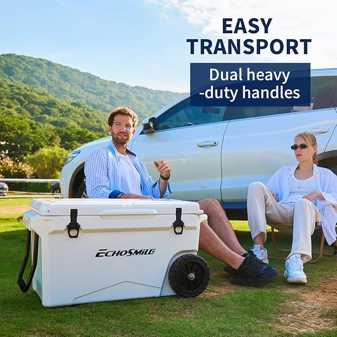 EchoSmile 25/30/35/40/60/75 Quart Rotomolded Cooler, Built to Stand up to The Rigors of The Journey