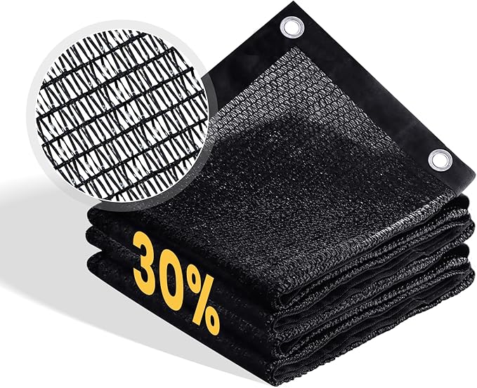 VICLLAX 30% Shade Cloth, 6x14FT Durable Black Mesh Trap with Every 3 FT Grommet, Sun Shade Fabric Netting for for Plants Cover, Greenhouse, Chicken Coop, Barn Kennel, Garden Patio