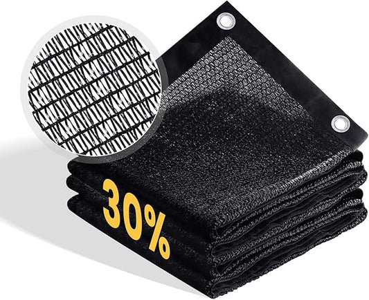 VICLLAX 30% Shade Cloth, 11x21FT Durable Black Mesh Trap with Every 3 FT Grommet, Sun Shade Fabric Netting for for Plants Cover, Greenhouse, Chicken Coop, Barn Kennel, Garden Patio