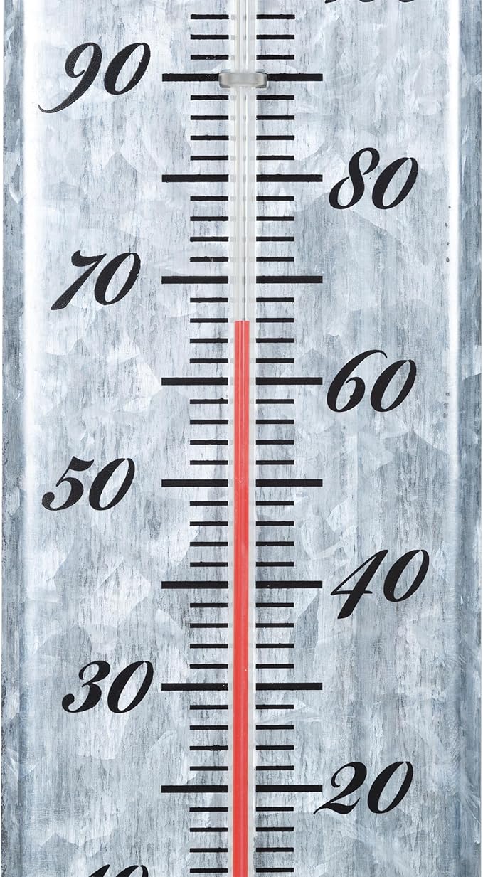 La Crosse 204-1550-INT 19.50" Galvanized Metal Analog Vertical Thermometer