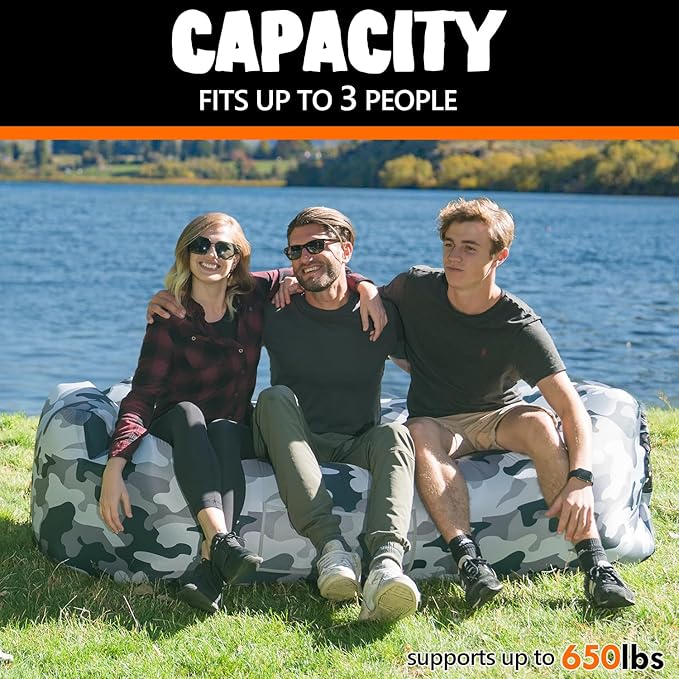 AlphaBeing Inflatable Lounger Beach Chair Accessories, Air Sofa Hammock Inflatable Couch for Camping Backyard Lakeside with Compression Sacks, Ideal Outdoor Gifts for Adults