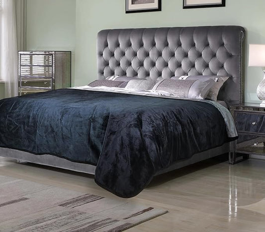 Waterproof, Super Soft, Leak Proof, Totally Pee Proof, EZ-Wash, Two-Color Reversable, Durable, 3 Layer Blanket, (90"x80", Black/Grey) Adults, Pets, Dogs, Cats