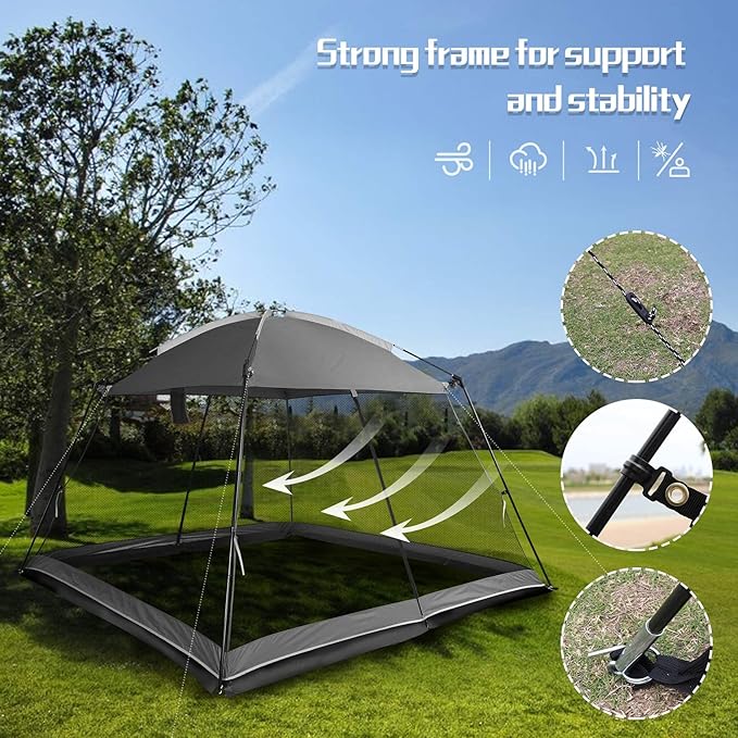 Screen House Camping Canopy Tent Sun Shade Gazebo Shelter Perfect for Outdoor Activities