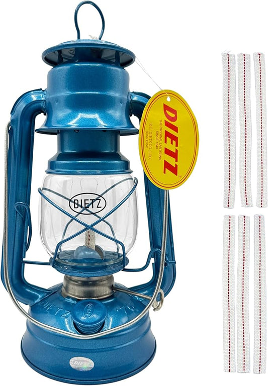 Light of Mine - Dietz #76 Original Blue Oil Lantern with 1/2" Replacement Wick Strips (Blue)