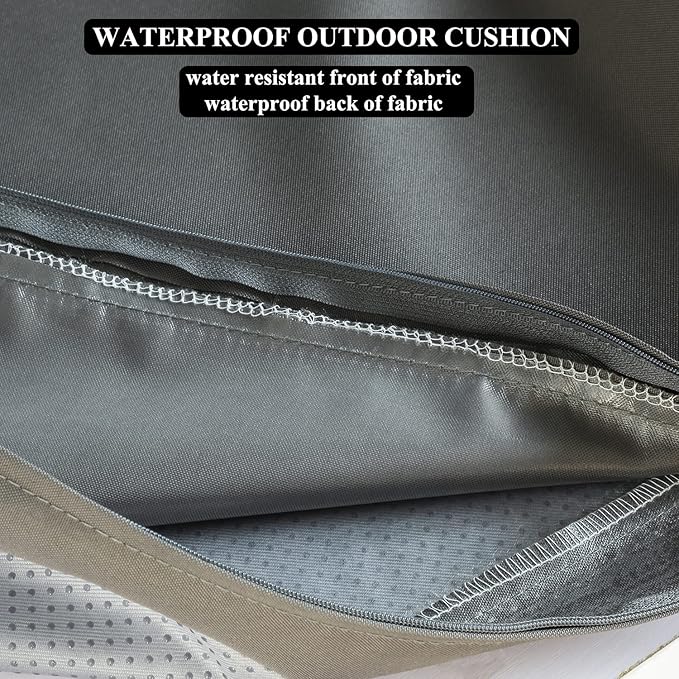 Patio Chair Cushions Set of 2 Non Slip Bottom Chair Pad with Ties Waterproof Square Outdoor Seat Cushion Replacement for Garden Swing Furniture 20x20 Inch, Gray