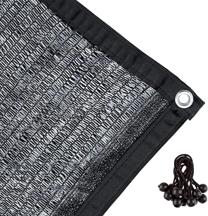Agfabric 50% Sunblock 6.5??X 20??Shade Cloth with Grommets for Garden Patio, Black