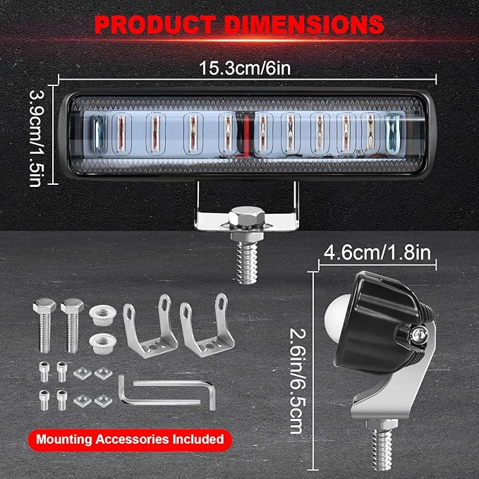 LED Forklift Safety Light - 2 Pack Warehouse Warning Light with Adjustable Mounting Bracket for Truck, AGV Security Indicator Spotlight Brightness (Red)