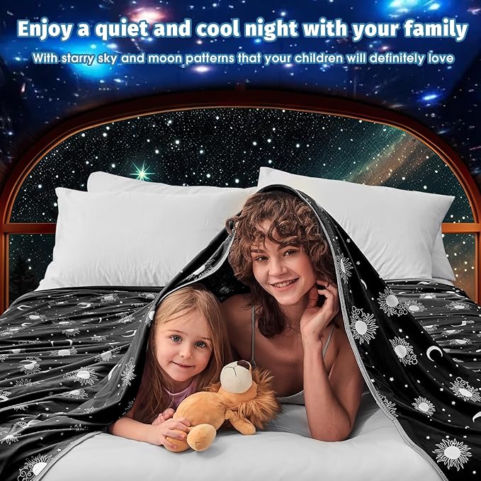 inhand Cooling Blanket King Size (90"x108") - Cooled Blankets for Hot Sleepers Lightweight Breathable Summer Blanket for Sleeping Night Sweats to Keep Cool in The Heat -Midnight Black