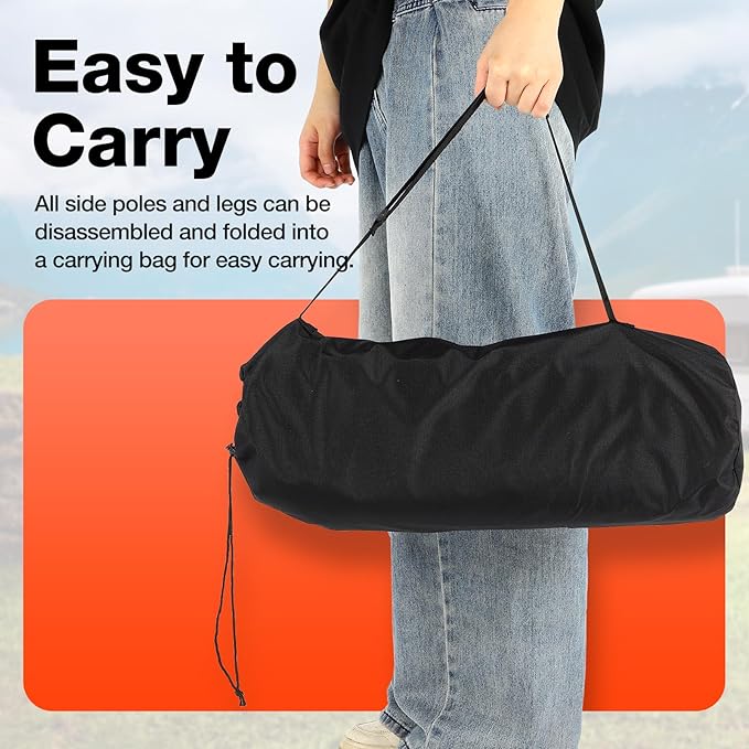 FAHKNS Lightweight Camping Cot, Ultralight Folding Bed for Camping, Hiking, Travel, Portable Compact for Outdoor Travel， Black